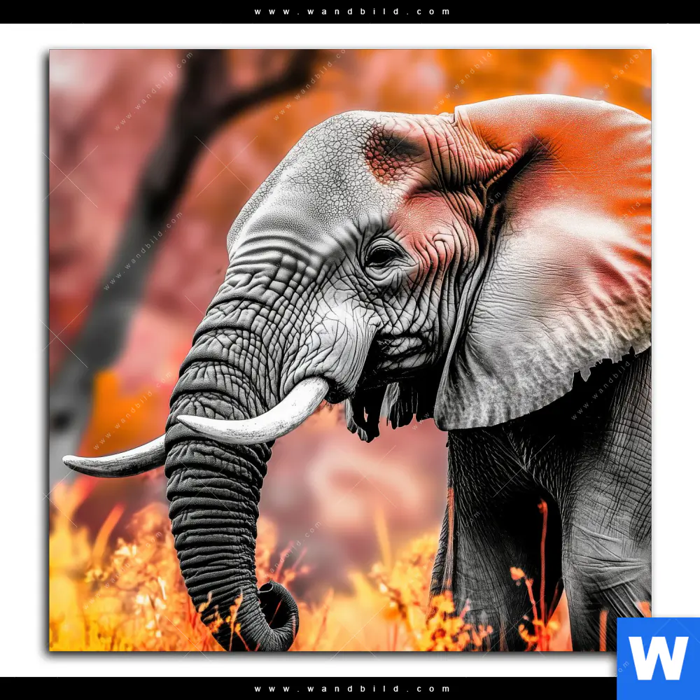 Aluminiumbild gebürstet | Elefant - Savannenzauber in Afrika | Quadrat - Image 2