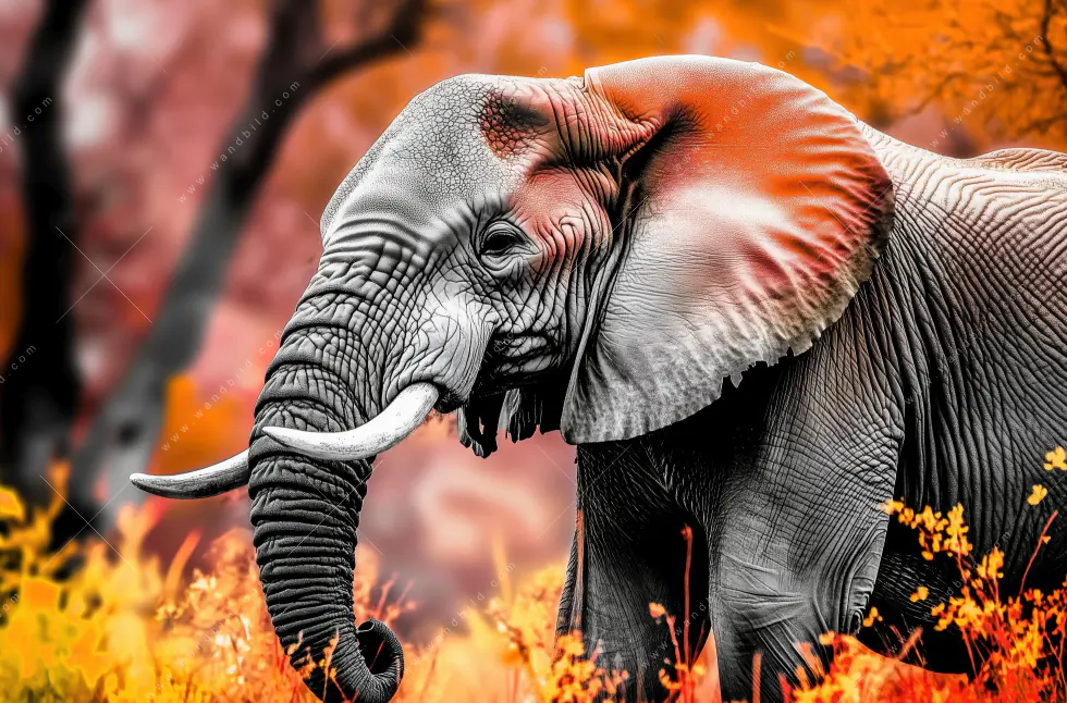 Aluminiumbild gebürstet | Elefant - Savannenzauber in Afrika | Quadrat - Image 5