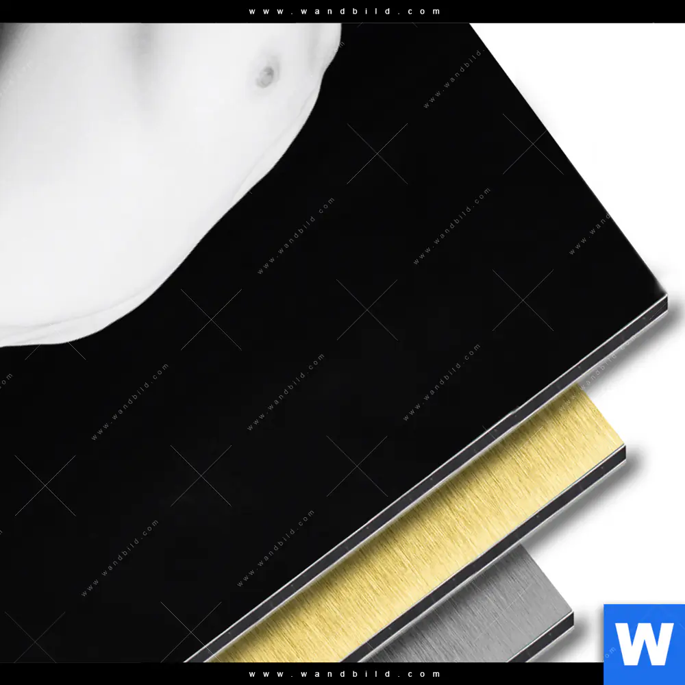 Aluminiumbild gebürstet | Nacktheit in Schwarzweiß | Hochformat - Image 3