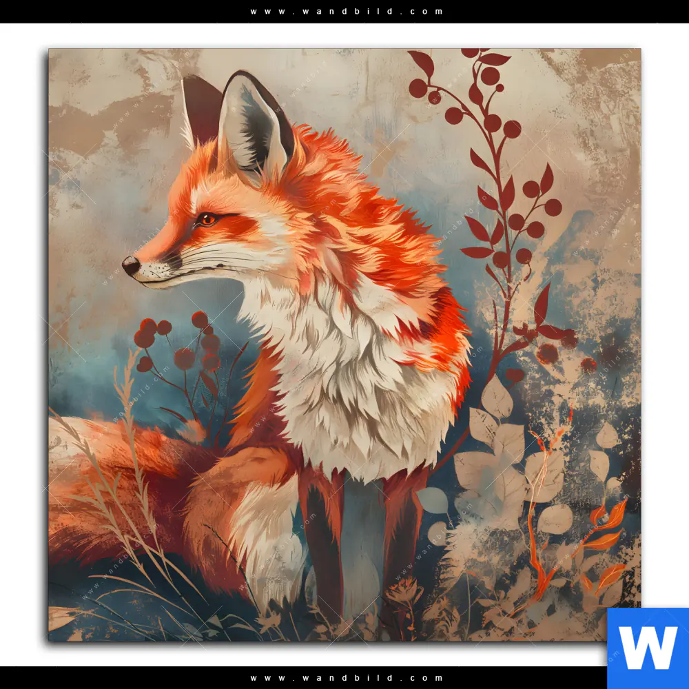 Aluminiumbild gebürstet | Naturpoesie mit Fuchs | Quadrat - Image 2