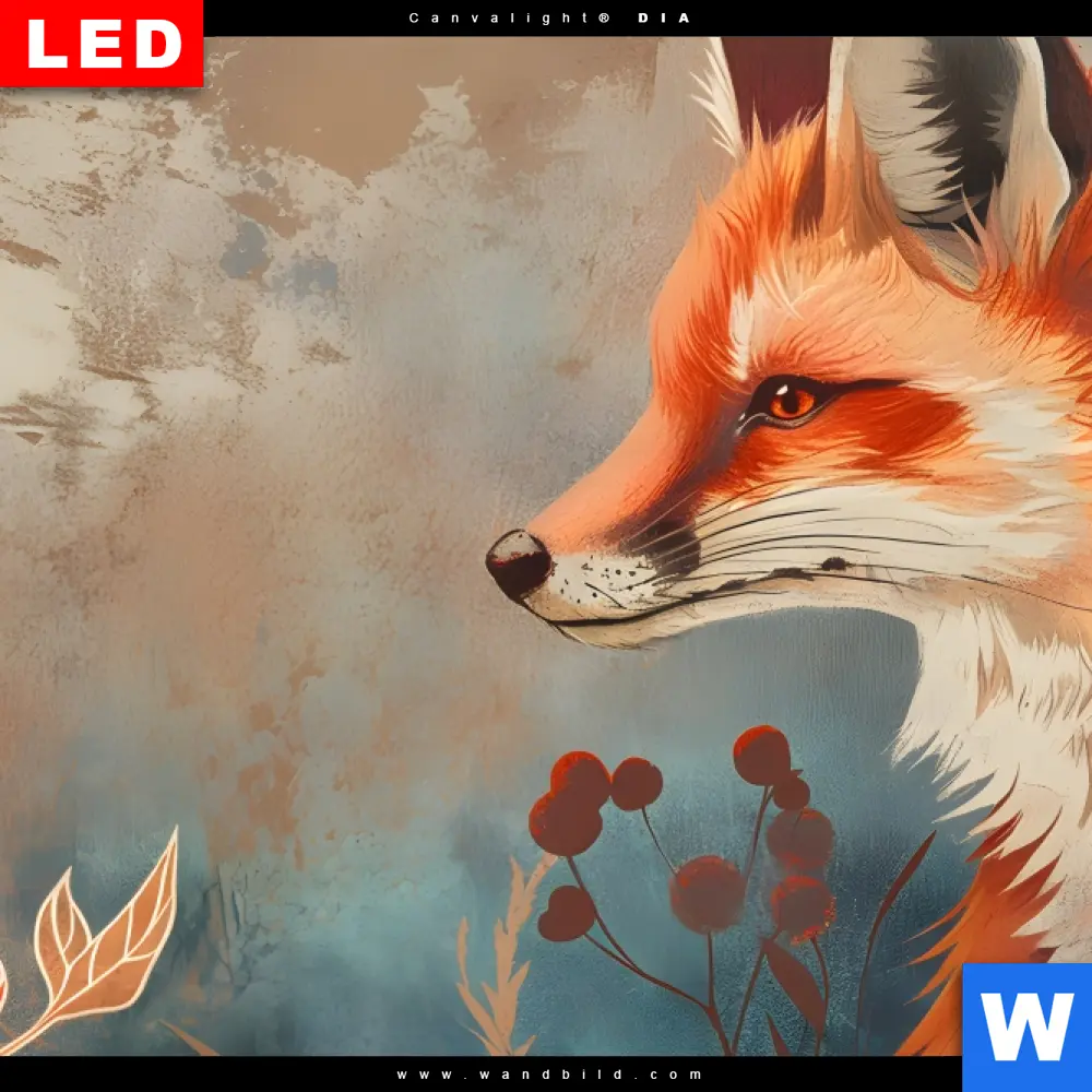 Aluminiumbild gebürstet | Naturpoesie mit Fuchs | Quadrat - Image 4