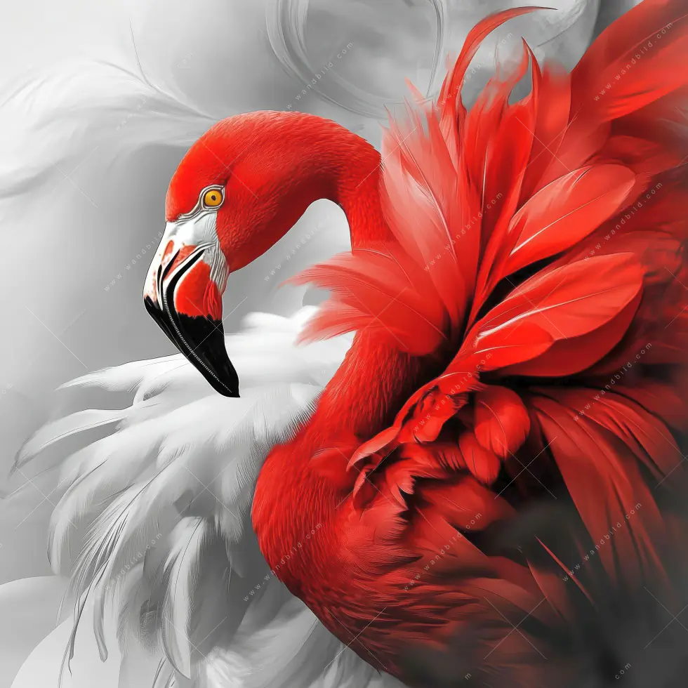 Aluminiumbild gebürstet | Roter Flamingo | Panorama - Image 5