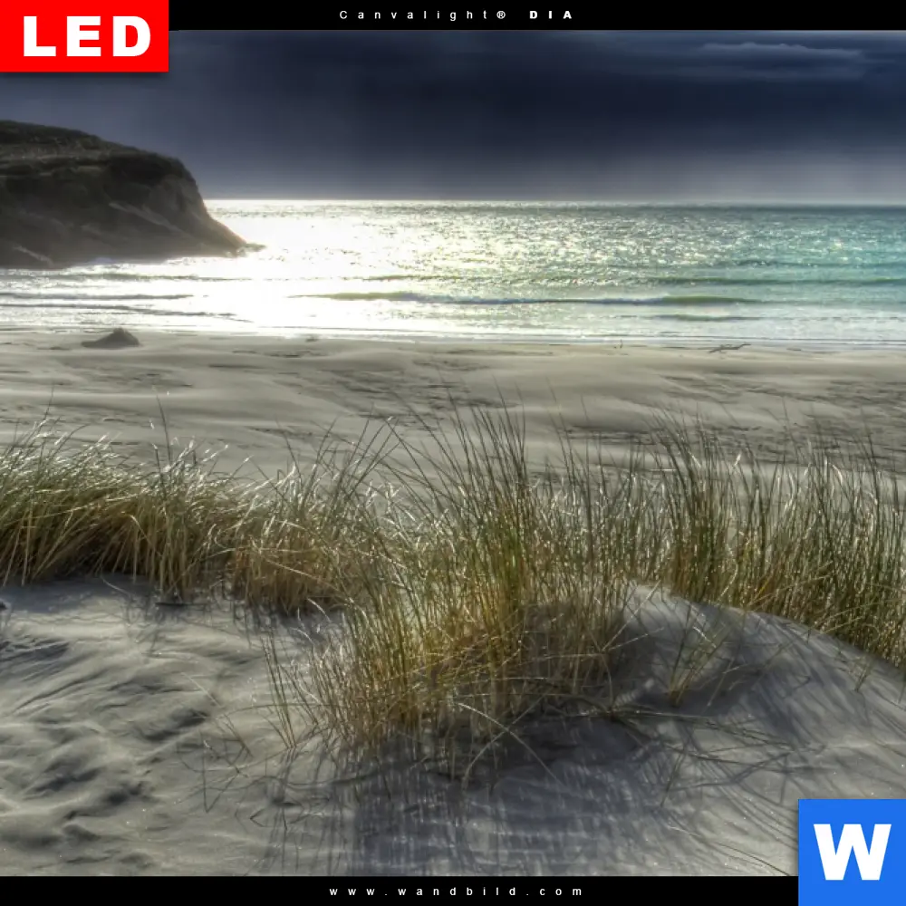 Aluminiumbild gebürstet | Stürmischer Himmel am Strand | Quadrat - Image 4