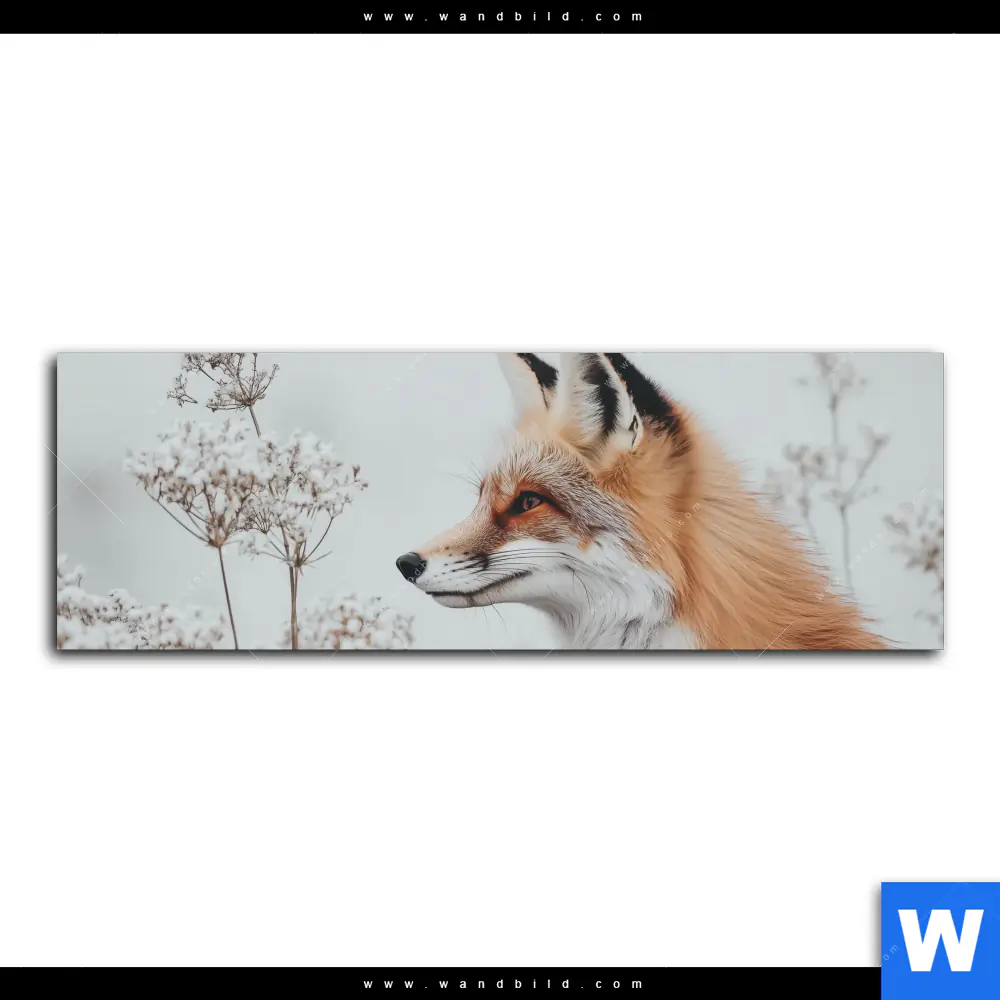 Aluminiumbild gebürstet | Winterstille - Der Fuchs | Panorama - Image 2