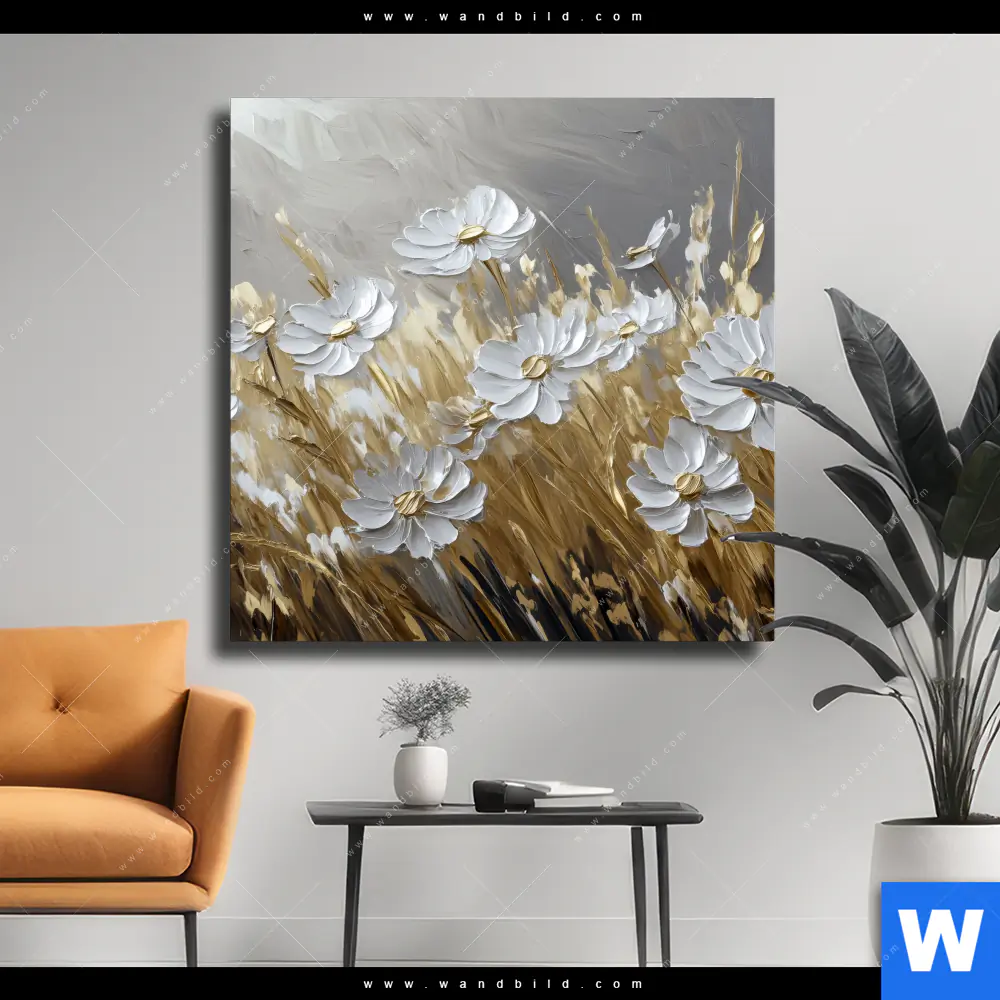 Leinwandbild | Blüten im Wind | Quadrat