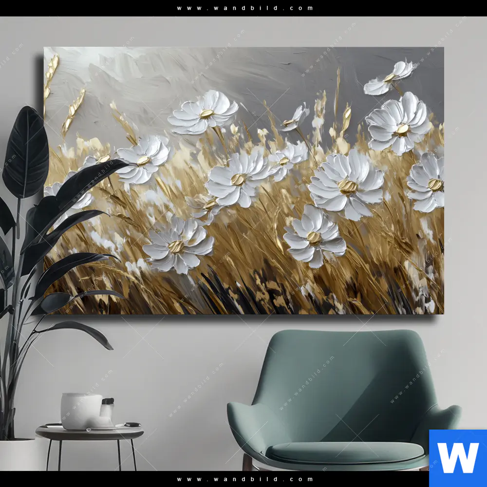 Leinwandbild | Blüten im Wind | Querformat