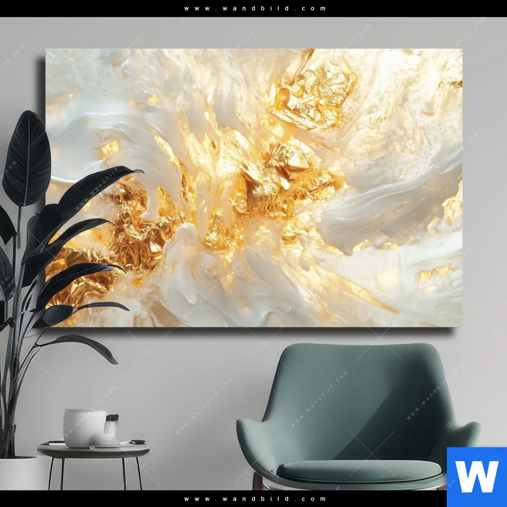 Leinwandbild | Edle Farbexplosion Gold | Querformat