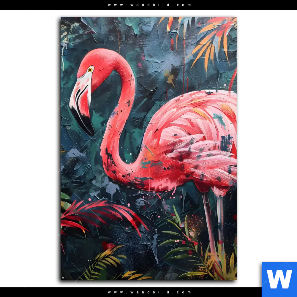 Leinwandbild | Flamingo - Dschungel Eleganz | Hochformat - Image 2