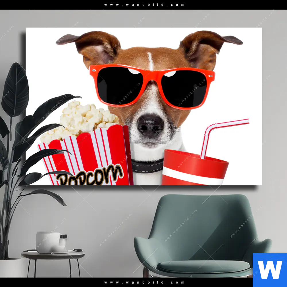 Leinwandbild | Kinoabend mit Terrier | Querformat