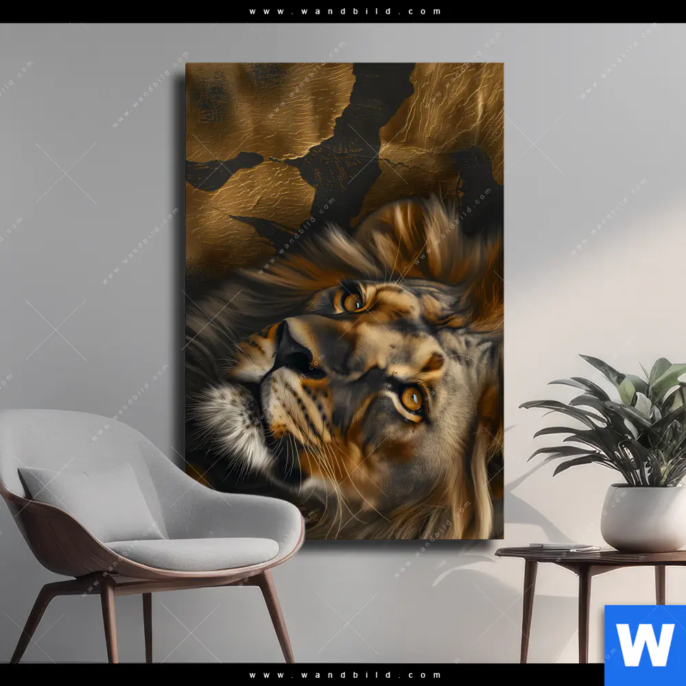 Leinwandbild | Löwenportrait: Kraft und Eleganz | Hochformat