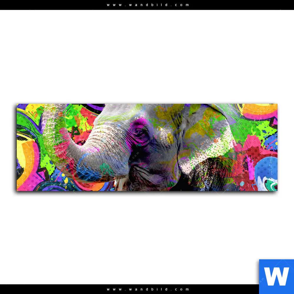 Leinwandbild | Moderner bunter Elefant No. 2 | Panorama - Image 2