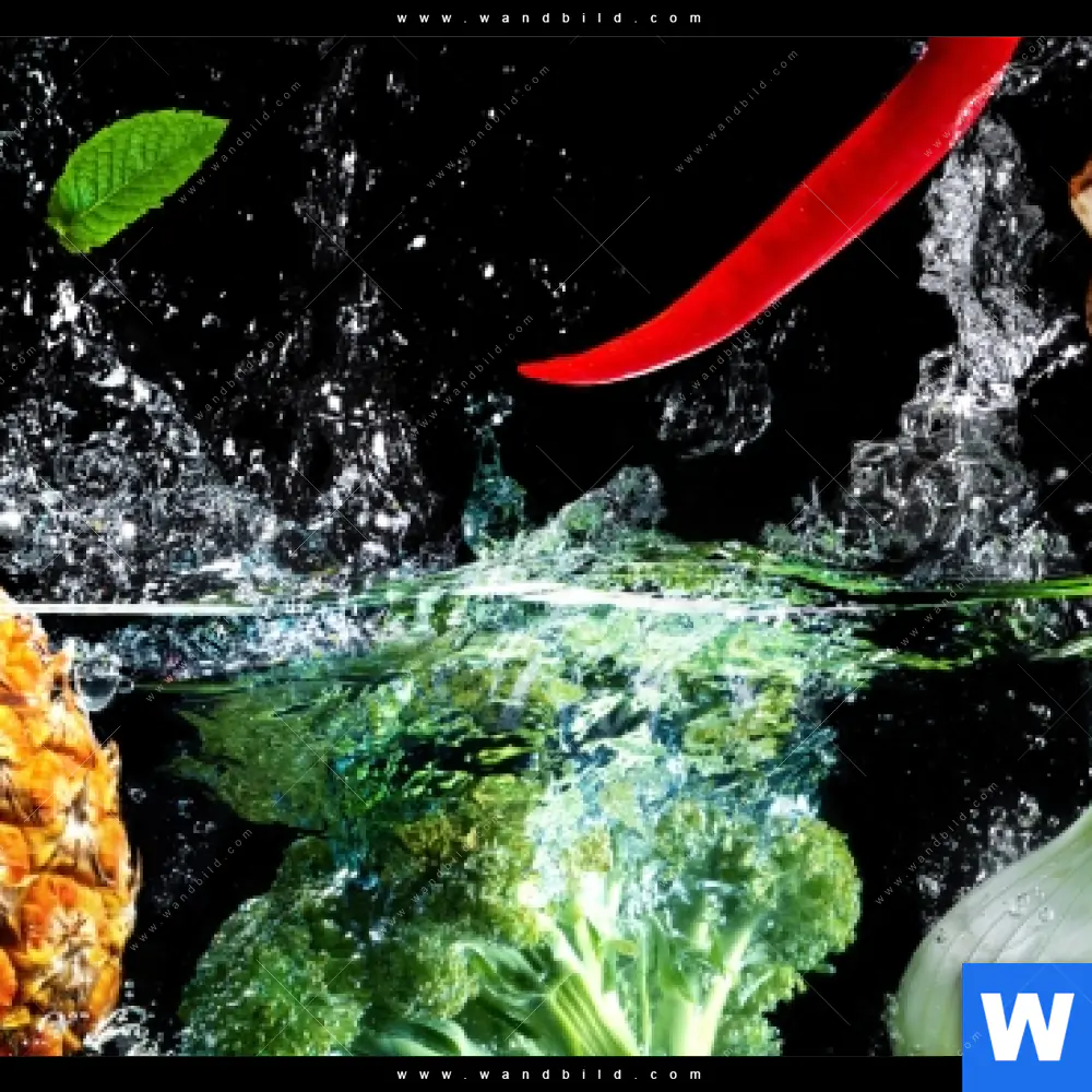 Leinwandbild | Obst & Gemüse - Splash-Moment | Hochformat - Image 4