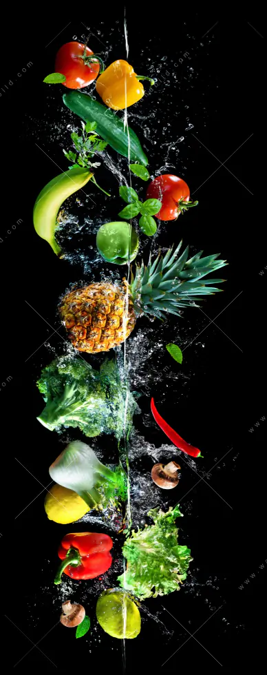 Leinwandbild | Obst & Gemüse - Splash-Moment | Hochformat - Image 5