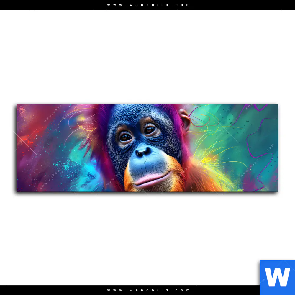 Leinwandbild | Orang-Utan in Regenbogenfarben | Panorama - Image 2