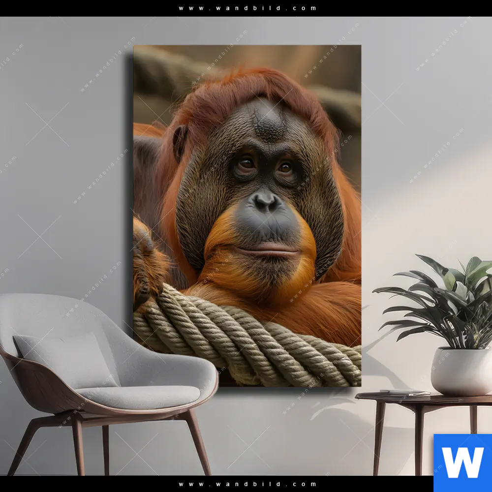 Leinwandbild | Orang-Utan mit sanftem Blick | Hochformat
