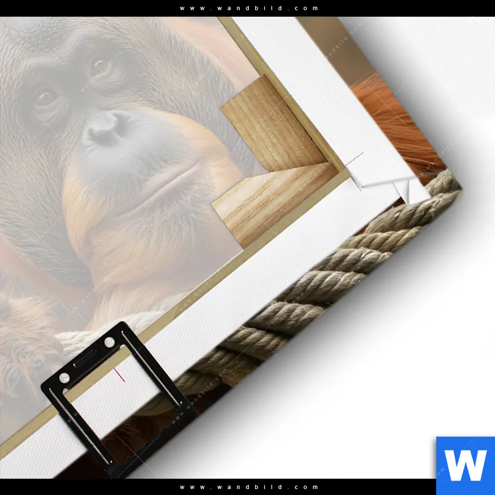 Leinwandbild | Orang-Utan mit sanftem Blick | Quadrat - Image 3