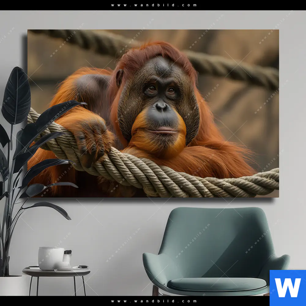Leinwandbild | Orang-Utan mit sanftem Blick | Querformat