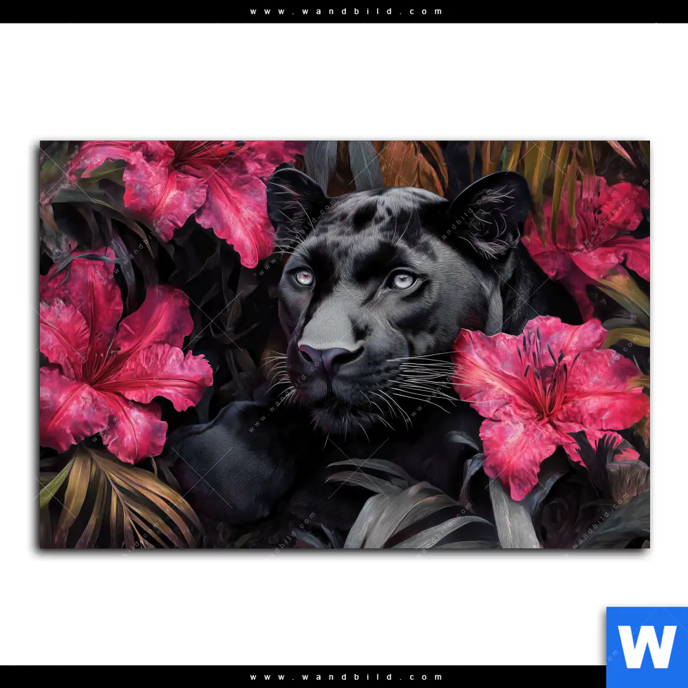 Leinwandbild | Panther im Blütenmeer | Querformat - Image 2