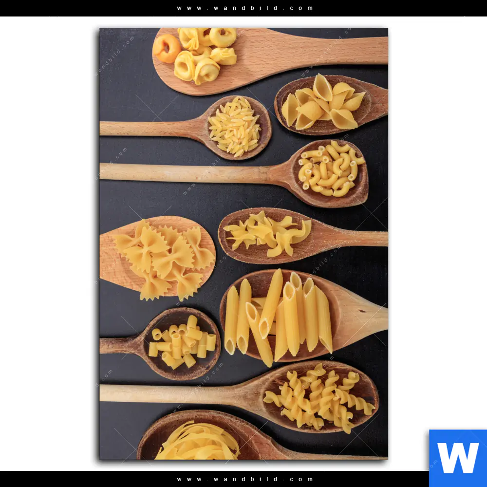 Leinwandbild | Pasta auf Löffeln | Hochformat - Image 2