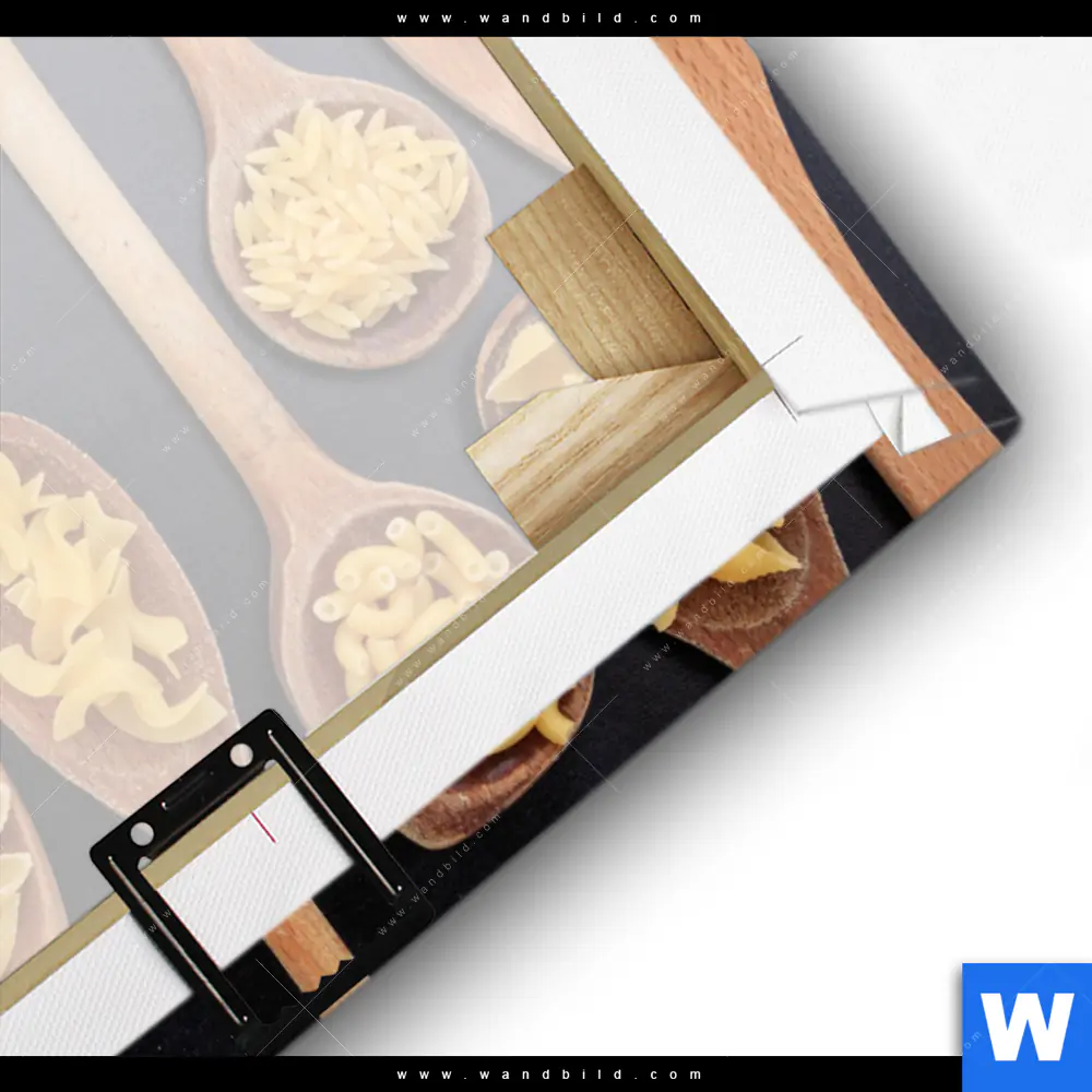 Leinwandbild | Pasta auf Löffeln | Hochformat - Image 3