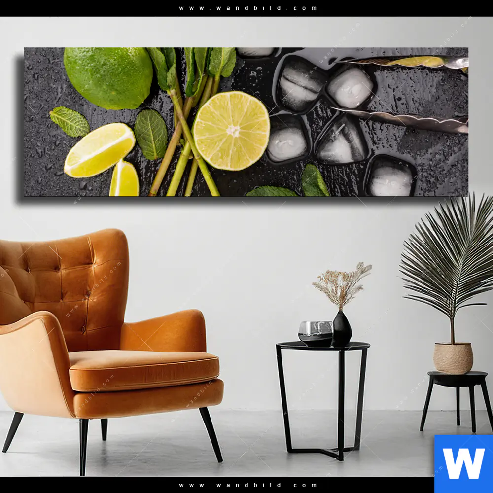 Leinwandbild | Perfekte Zutaten für Cocktails | Panorama