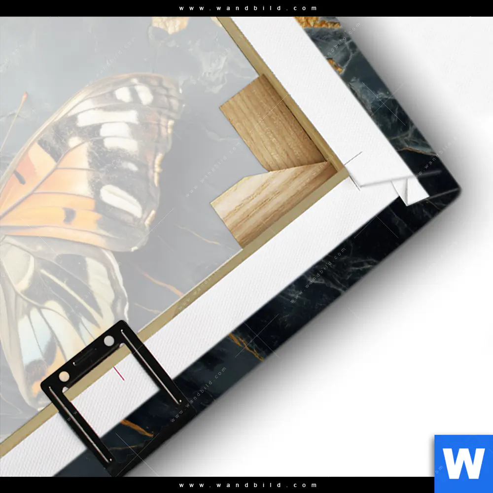 Leinwandbild | Schmetterling auf Marmor | Querformat - Image 3