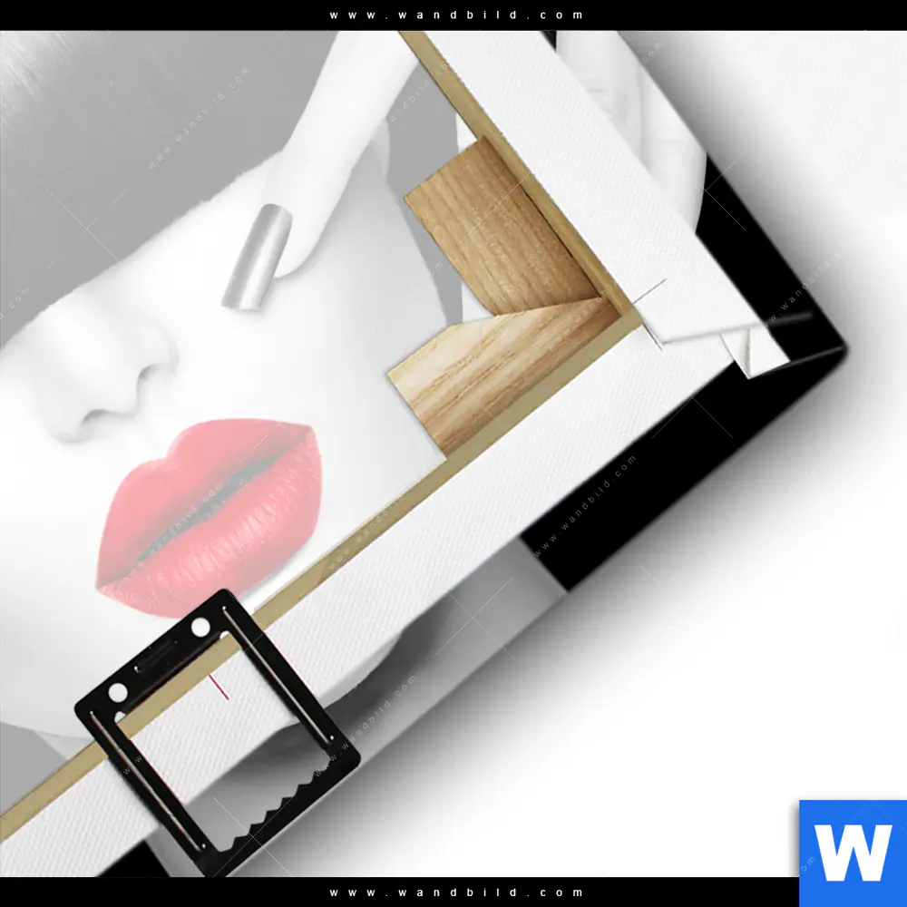 Leinwandbild | Schwarze Eleganz & rote Lippen | Quadrat - Image 3