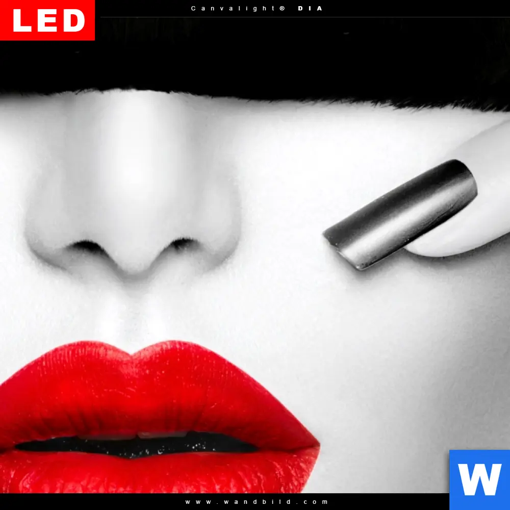 Leinwandbild | Schwarze Eleganz & rote Lippen | Quadrat - Image 4