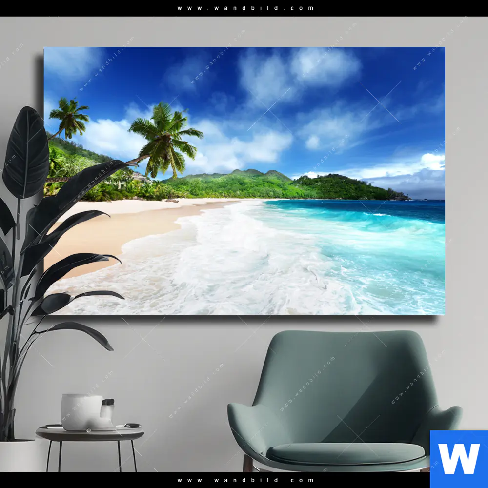 Leinwandbild | Traumstrand unter Palmen | Querformat