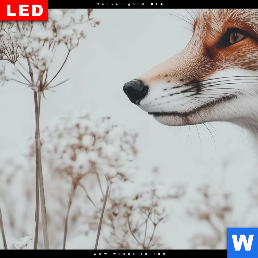 Leinwandbild | Winterstille - Der Fuchs | Hochformat - Image 4