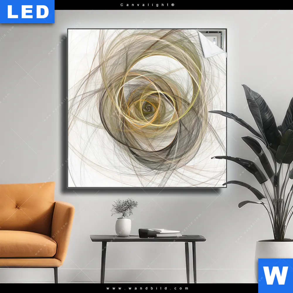 Canvalight® Leuchtbild | Abstrakte moderne Linienkunst | Quadrat