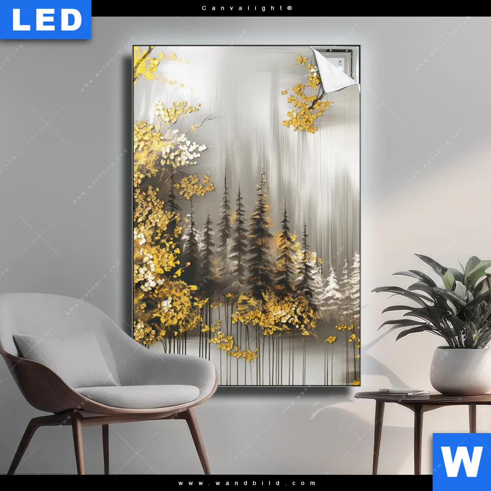 Canvalight® Leuchtbild | Abstrakte Tannen | Hochformat