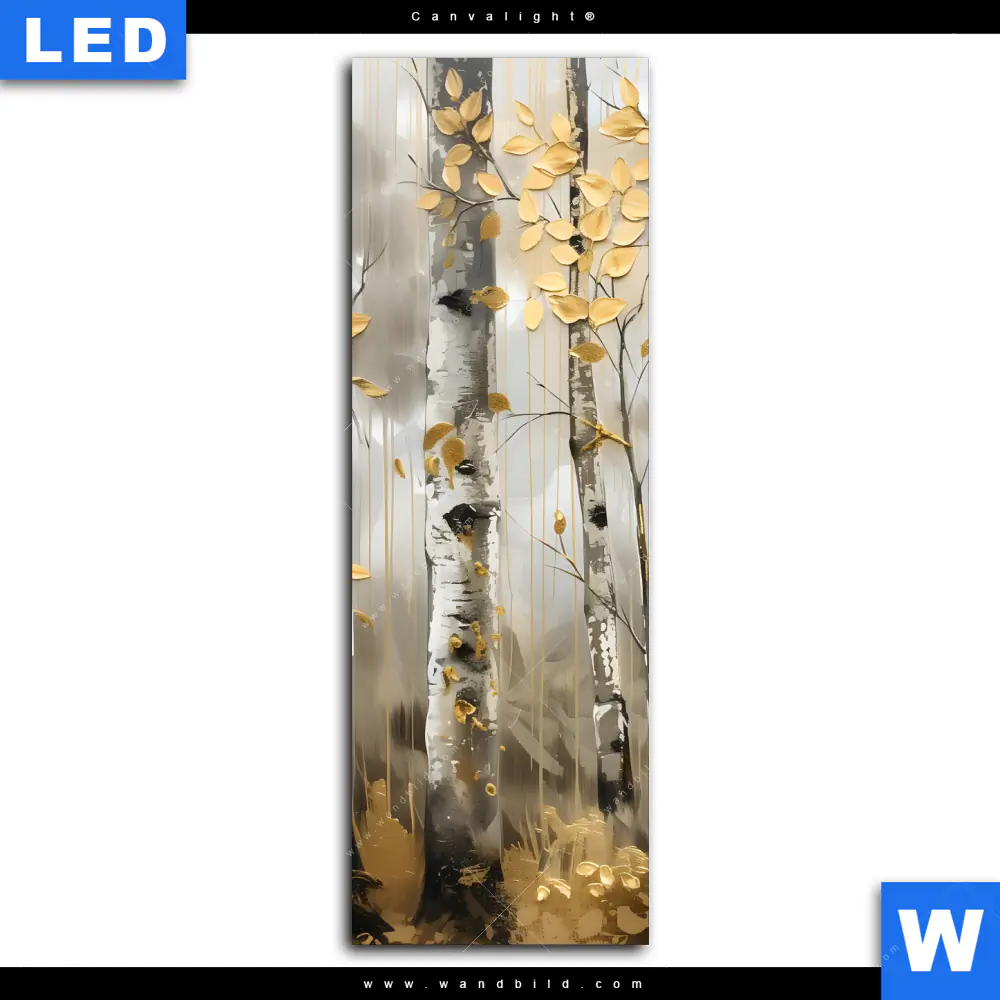 Canvalight® Leuchtbild | Abstrakter Birkenwald | Schmal - Image 2