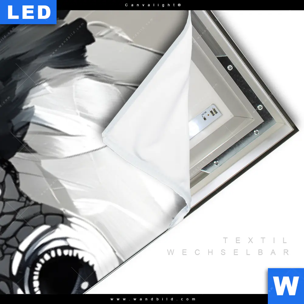 Canvalight® Leuchtbild | Abstrakter Papagei mit Gold | Schmal - Image 3