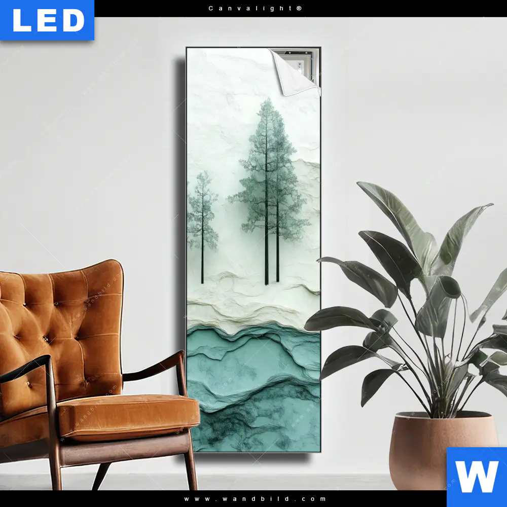 Canvalight® Leuchtbild | Abstrakter Wald | Schmal