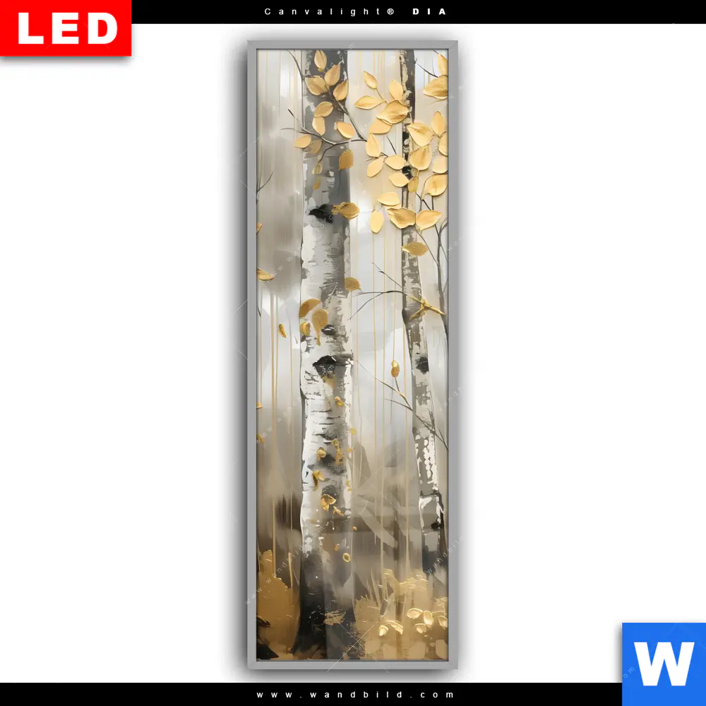 Leuchtbild Acrylglas Canvalight® DIA | Abstrakter Birkenwald | Schmal - Image 2