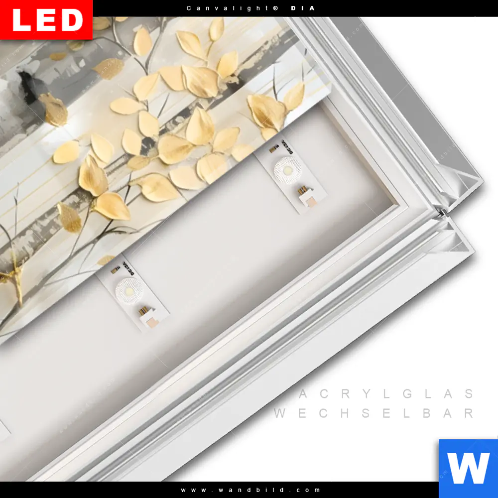 Leuchtbild Acrylglas Canvalight® DIA | Abstrakter Birkenwald | Schmal - Image 3