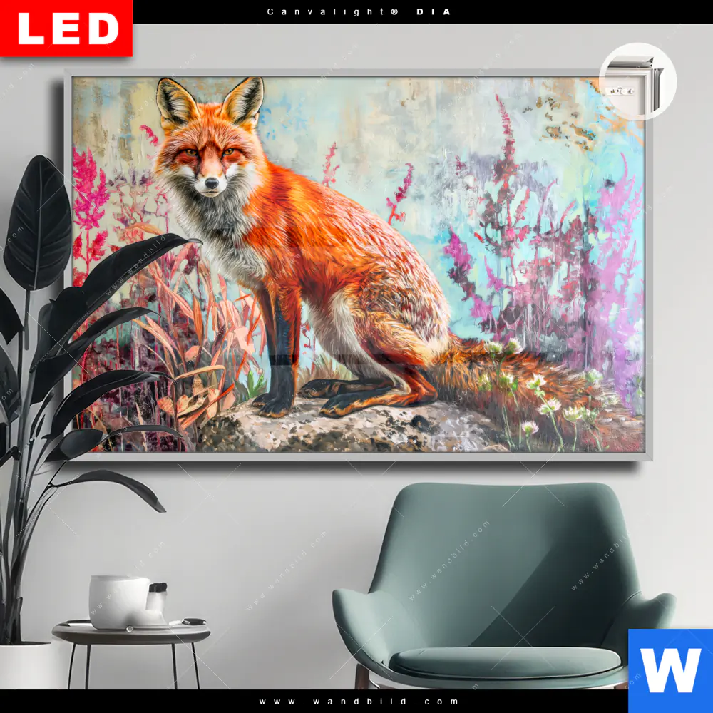 Leuchtbild Acrylglas Canvalight® DIA | Der Fuchs - Abstrakte Natur | Querformat