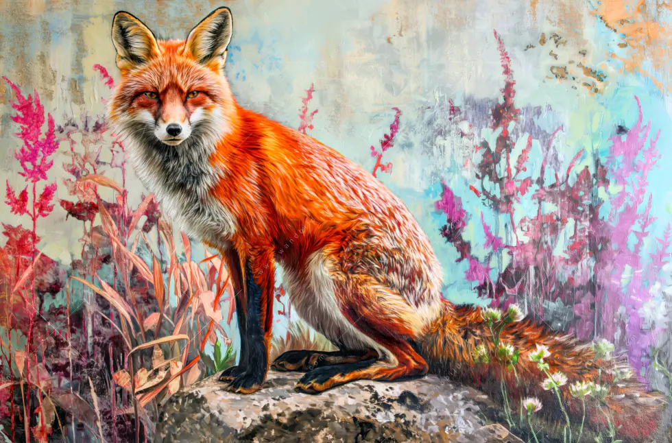Leuchtbild Acrylglas Canvalight® DIA | Der Fuchs - Abstrakte Natur | Querformat - Image 5