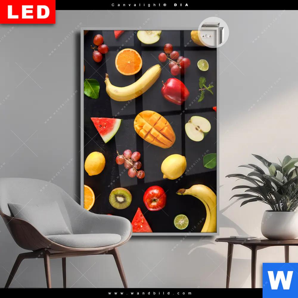 Leuchtbild Acrylglas Canvalight® DIA | Früchte - Gesunde Ernährung | Hochformat