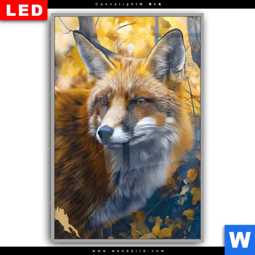 Leuchtbild Acrylglas Canvalight® DIA | Fuchs im Blätterwald | Hochformat - Image 2
