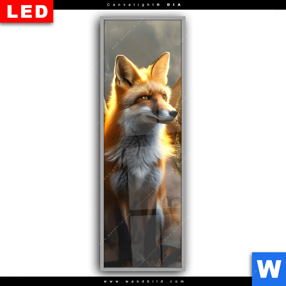 Leuchtbild Acrylglas Canvalight® DIA | Fuchs mit goldenen Flügeln | Schmal - Image 2