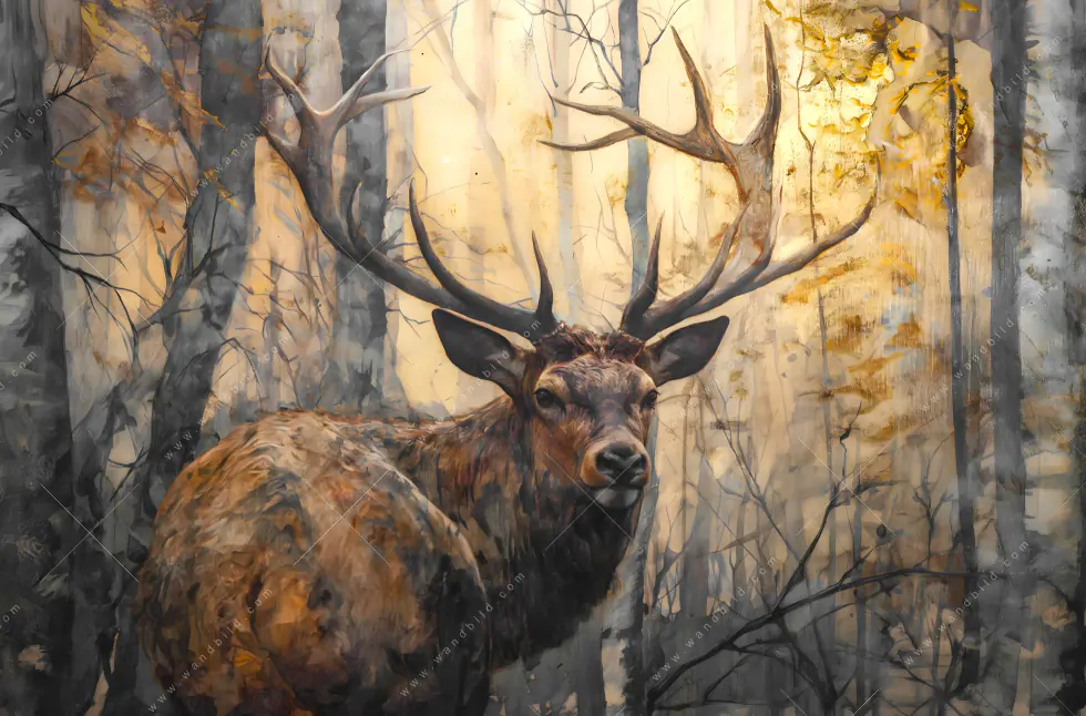 Leuchtbild Acrylglas Canvalight® DIA | Hirsch im Morgenlicht | Panorama - Image 5