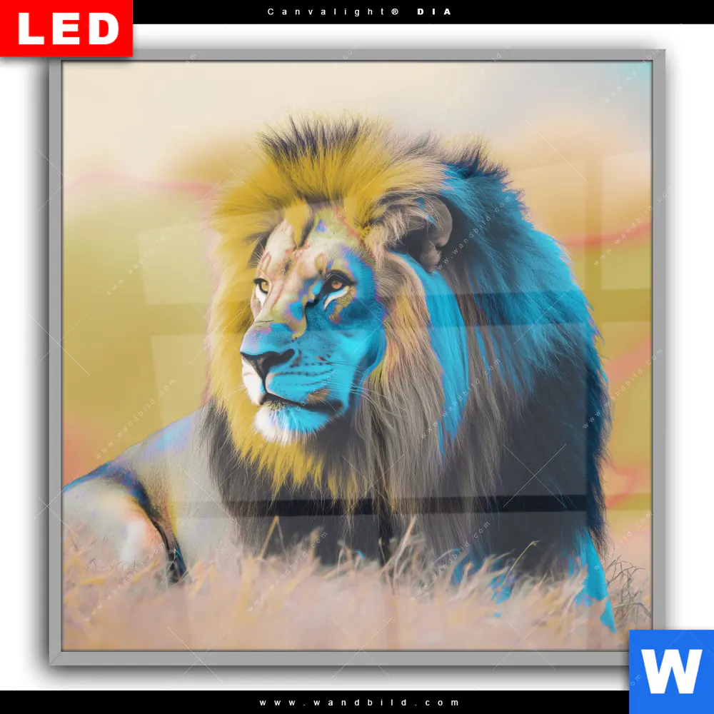 Leuchtbild Acrylglas Canvalight® DIA | Löwe - Farben der Wildnis | Quadrat - Image 2