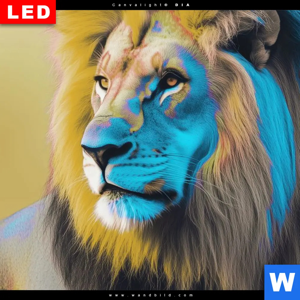 Leuchtbild Acrylglas Canvalight® DIA | Löwe - Farben der Wildnis | Quadrat - Image 4