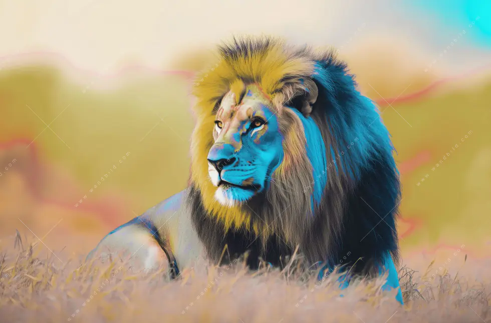 Leuchtbild Acrylglas Canvalight® DIA | Löwe - Farben der Wildnis | Quadrat - Image 5