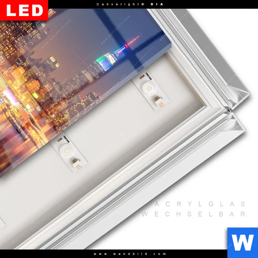 Leuchtbild Acrylglas Canvalight® DIA | Manhattan bei Nacht | Hochformat - Image 3
