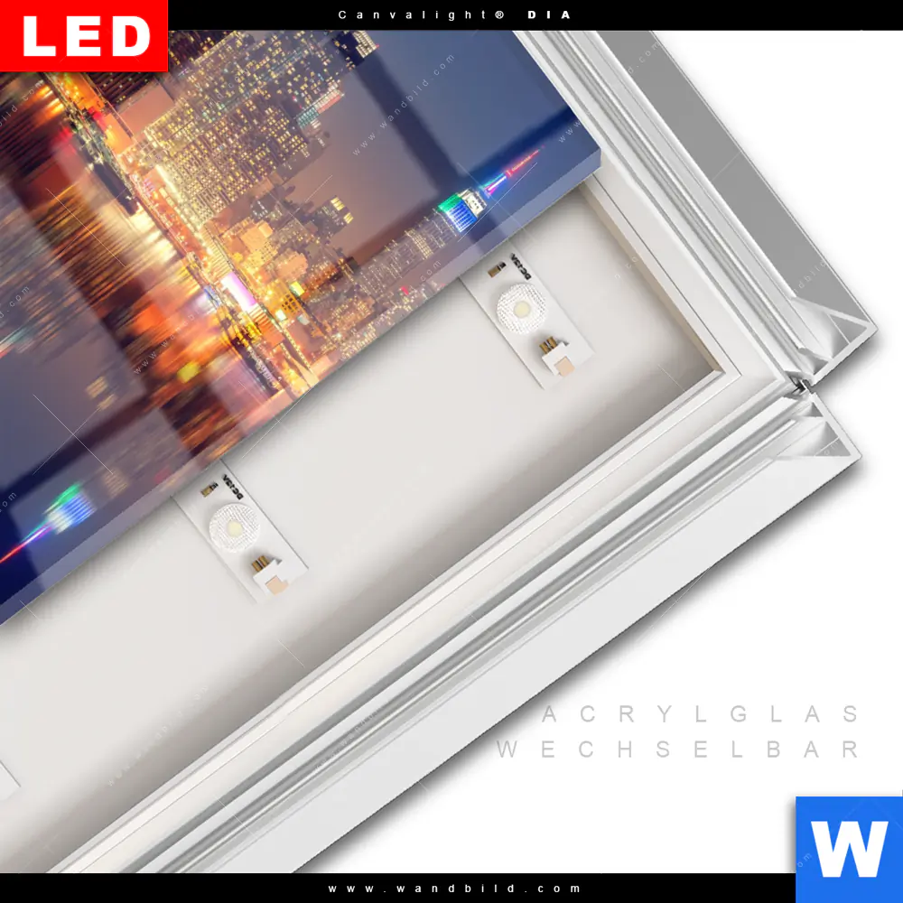 Leuchtbild Acrylglas Canvalight® DIA | Manhattan bei Nacht | Quadrat - Image 3