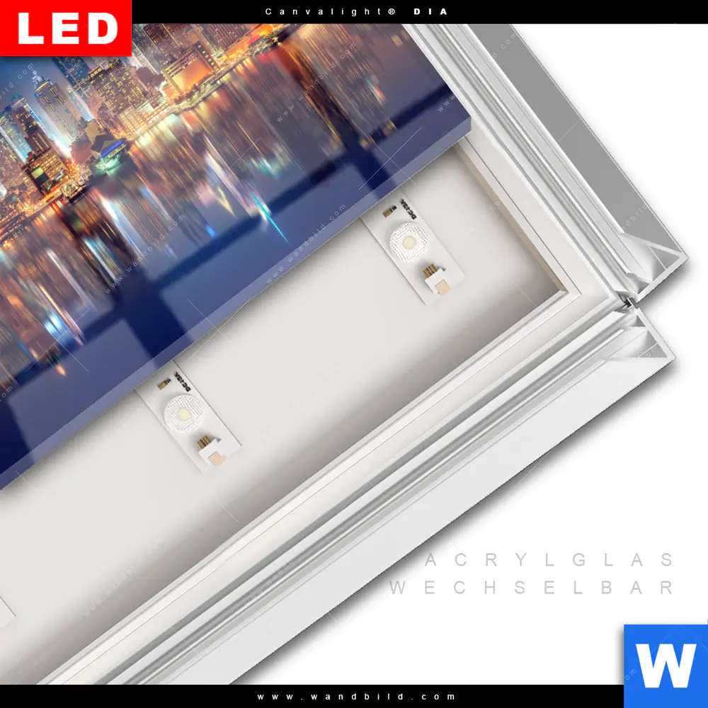 Leuchtbild Acrylglas Canvalight® DIA | Manhattan bei Nacht | Querformat - Image 3