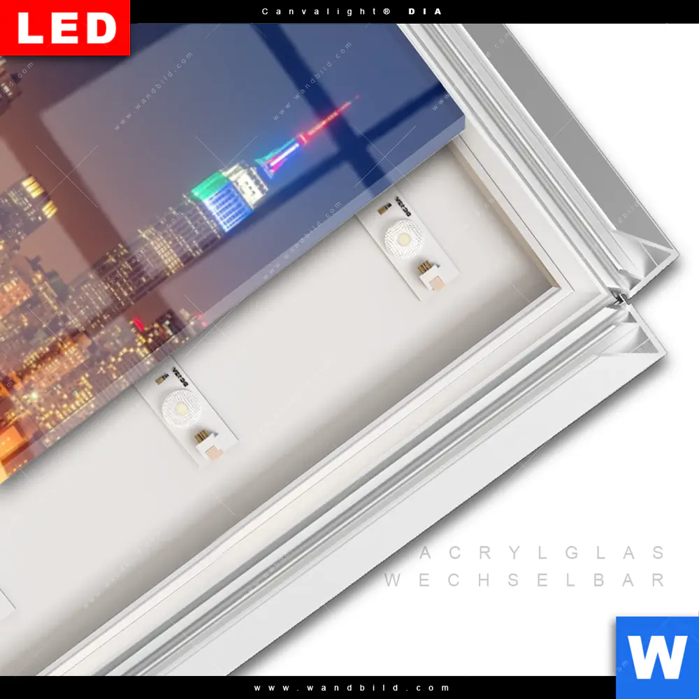 Leuchtbild Acrylglas Canvalight® DIA | Manhattan bei Nacht | Schmal - Image 3